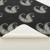 Boho Chic Paisley Naadloos patroon Sherpa Deken (3/4)
