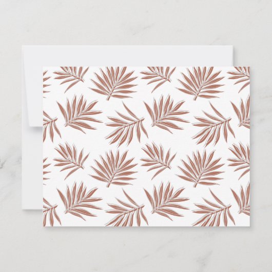 Boho Chic Palm Leaf Bedankt Notitiekaartje (Achterkant)
