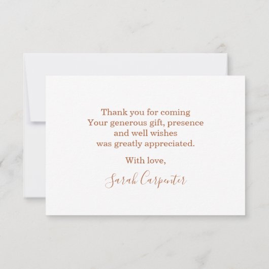 Boho Chic Pampas Gras gedroogde palmen dank u Notitiekaartje (Achterkant)