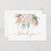 Boho Chic Pampas Gras gedroogde palmen dank u Notitiekaartje (Voorkant / Achterkant)