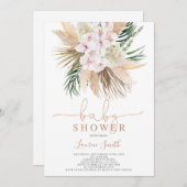 Boho chic Pampas Grass Baby shower Kaart (Voorkant / Achterkant)