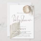 Boho Chic Pampas Grass Genderneutraal Baby shower Kaart (Voorkant)