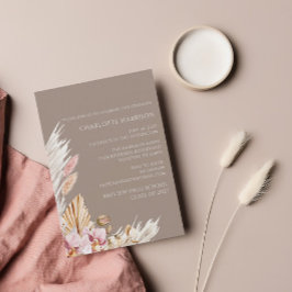 Boho Chic Pampas Grass Neutraal Afstuderen Kaart