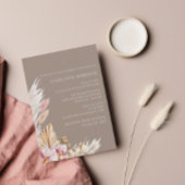 Boho Chic Pampas Grass Neutraal Afstuderen Kaart