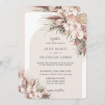 Boho Chic Pampas Grass Orchid Floral Arch Wedding