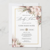 Boho Chic Pampas Grass Orchid Floral Baby shower Kaart (Voorkant)