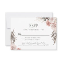 Boho Chic Pampas Grass Pink Sage Floral Wedding