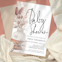 Boho Chic Pampas Grass Script Baby shower