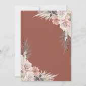 Boho Chic Pampas Grass Terracotta Floral Wedding Kaart (Achterkant)