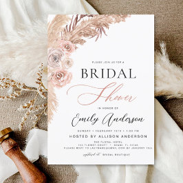 Boho Chic Pampas Grass Vrijgezellenfeest Kaart