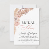 Boho Chic Pampas Grass Vrijgezellenfeest Kaart (Voorkant)