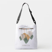 Boho chic pampas grassen naam crossbody tas (Achterkant)