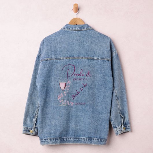 Boho Chic Parels en Prosecco Vrijgezellenfeest Denim Jacket (Hangar)
