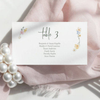 Boho chic Pastel bloemen Trouwplaats Kaarten