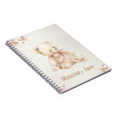 Boho Chic Pastel Pink and Brown Teddy Bear Notitieboek (Rechterzijde)