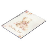 Boho Chic Pastel Pink and Brown Teddy Bear Notitieboek (Linkerzijde)