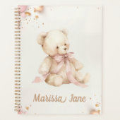 Boho Chic Pastel Roze en Bruine Teddydbeer Planner (Voorkant)