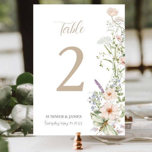 Boho Chic Pastel Wilde Bloem Tuin Bruiloft Kaart