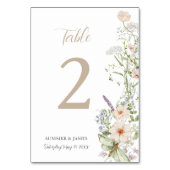 Boho Chic Pastel Wildflower Floral Garden Wedding Kaart (Voorkant)