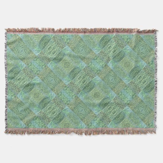 Boho Chic Patchwork Aquamarine Deken (Voorkant)