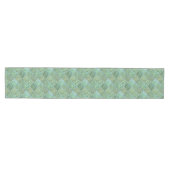 Boho Chic Patchwork of Seafoam and Ocean Green Medium Tafelloper (Horizontaal)