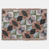 Boho Chic Patchwork Patroon Aardse Multi Kleur Deken (Voorkant)