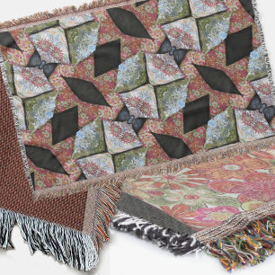 Boho Chic Patchwork Patroon Aardse Multi Kleur Deken