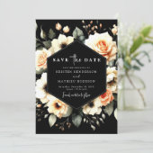 Boho Chic Peach bruiloft Save The Date (Staand voorkant)