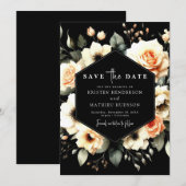Boho Chic Peach bruiloft Save The Date (Voorkant / Achterkant)