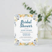 Boho Chic Peach Floral Vrijgezellenfeest Briefkaart (Staand voorkant)