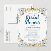 Boho Chic Peach Floral Vrijgezellenfeest Briefkaart (Voorkant / Achterkant)