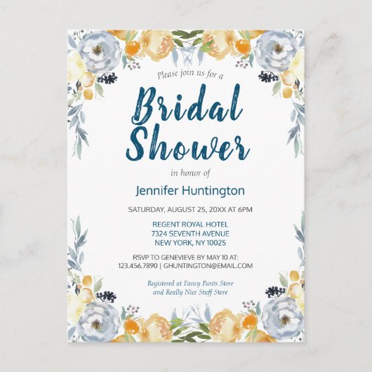 Boho Chic Peach Floral Vrijgezellenfeest Briefkaart (Voorkant)