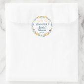 Boho Chic Peach Floral Vrijgezellenfeest Hartelijk Ronde Sticker (Tas)