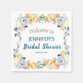 Boho Chic Peach Floral Vrijgezellenfeest Servet (Voorkant)