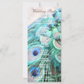 Boho Chic Peacock Back Feathers Wedding Programme (Achterkant)