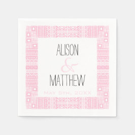 Boho-chic Personalized Wedding Paper Napkins 1 Servetten