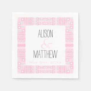 Boho-chic Personalized Wedding Paper Napkins 1 Servetten