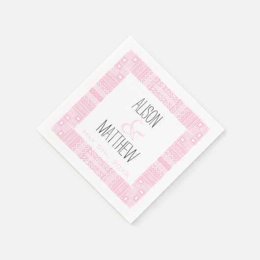 Boho-chic Personalized Wedding Paper Napkins 1 Servetten (Hoek)