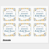 Boho Chic Perzik Bloemachtige Bruiloftsborrel  Vierkante Sticker (Vel)