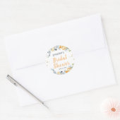Boho Chic Perzik Bloemrijke Bruidsdouche Ronde Sticker (Envelop)