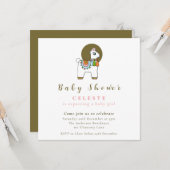 Boho chic pinata llama baby shower nodigkaart kaart (Voorkant / Achterkant in situ)