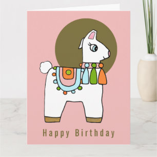 Boho chic pinata llama BIrthday Card Kaart