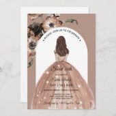 Boho Chic Pink Floral Sweet 16 met Arch Kaart (Voorkant / Achterkant)