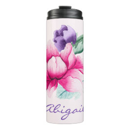 Boho Chic Pink Floral Thermal Tumbler Thermosbeker