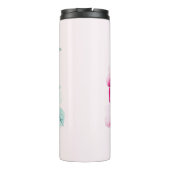 Boho Chic Pink Floral Thermal Tumbler Thermosbeker (Achterkant)