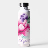 Boho Chic Pink Floral Water Fles (Links)