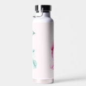 Boho Chic Pink Floral Water Fles (Rechts)
