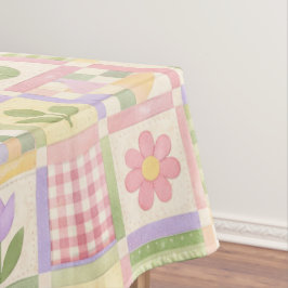 Boho Chic Pink & Green Quilt Floral Patchwork Tafelkleed