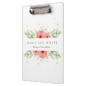 Boho Chic Pink & Ivory Greenery Floral Business Klembord (Links)