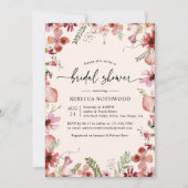 Boho Chic Pink Peach Bridal Shower Kaart (Voorkant)